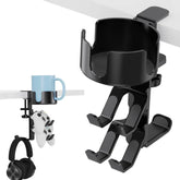 360° Rotating Controller Headphone Holder - Larger Desk Cup Holder with Adjustable Headset Hanger Controller Stand | Clamp on Desk Organizer | Gaming Desk Pc Accessories
